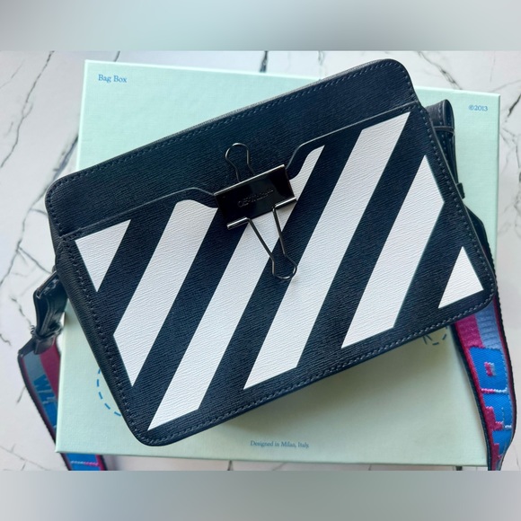 OFF-WHITE Diag Crossbody Camera Bag Black/White Convertible Belt Bag Fanny Pack - Picture 5 of 15